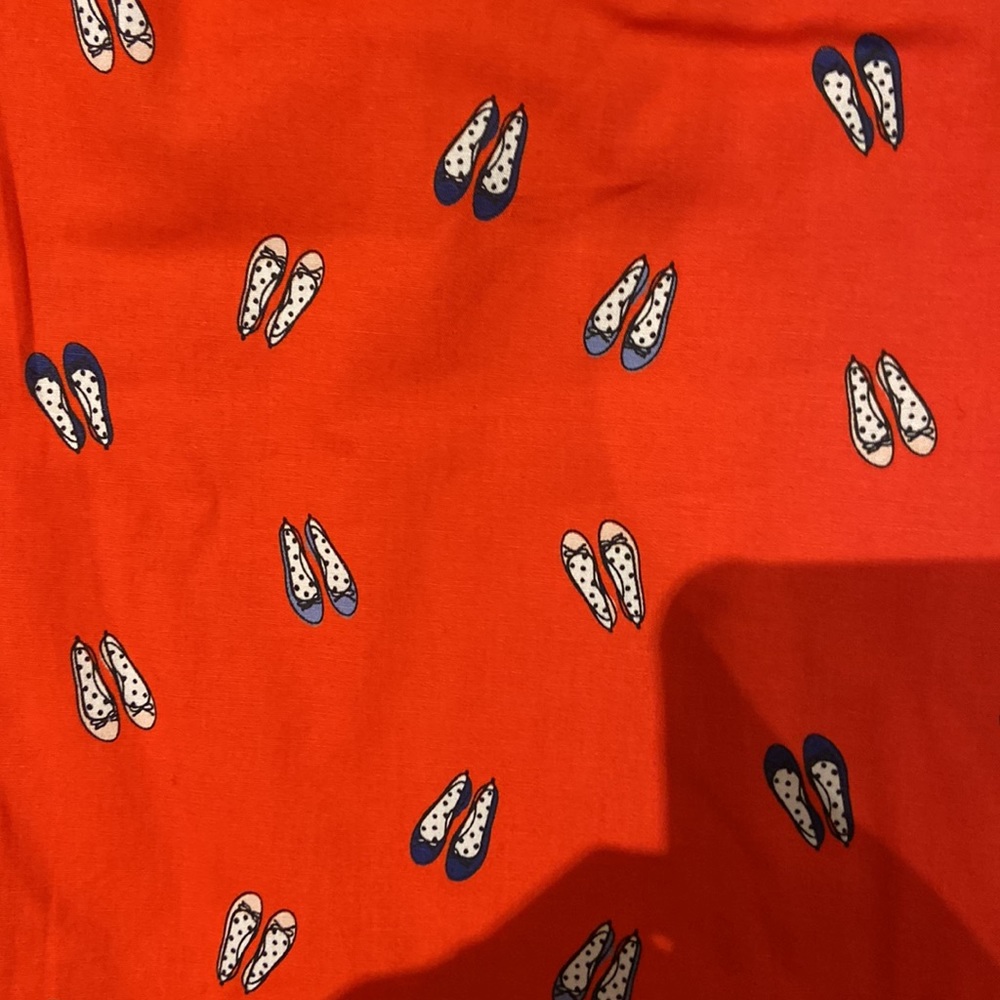 Boden Leila Red Shirt Dress Ballet Slipper Shoe Print Red - Picture 3 of 7